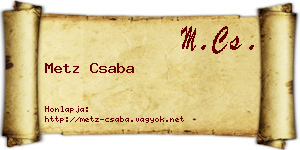 Metz Csaba névjegykártya
