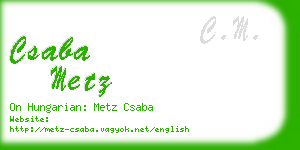 csaba metz business card